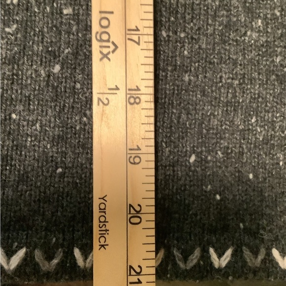 Woolrich Women’s med dark heather gray 1/4 zip up boxy wool blend sweater - Picture 8 of 8